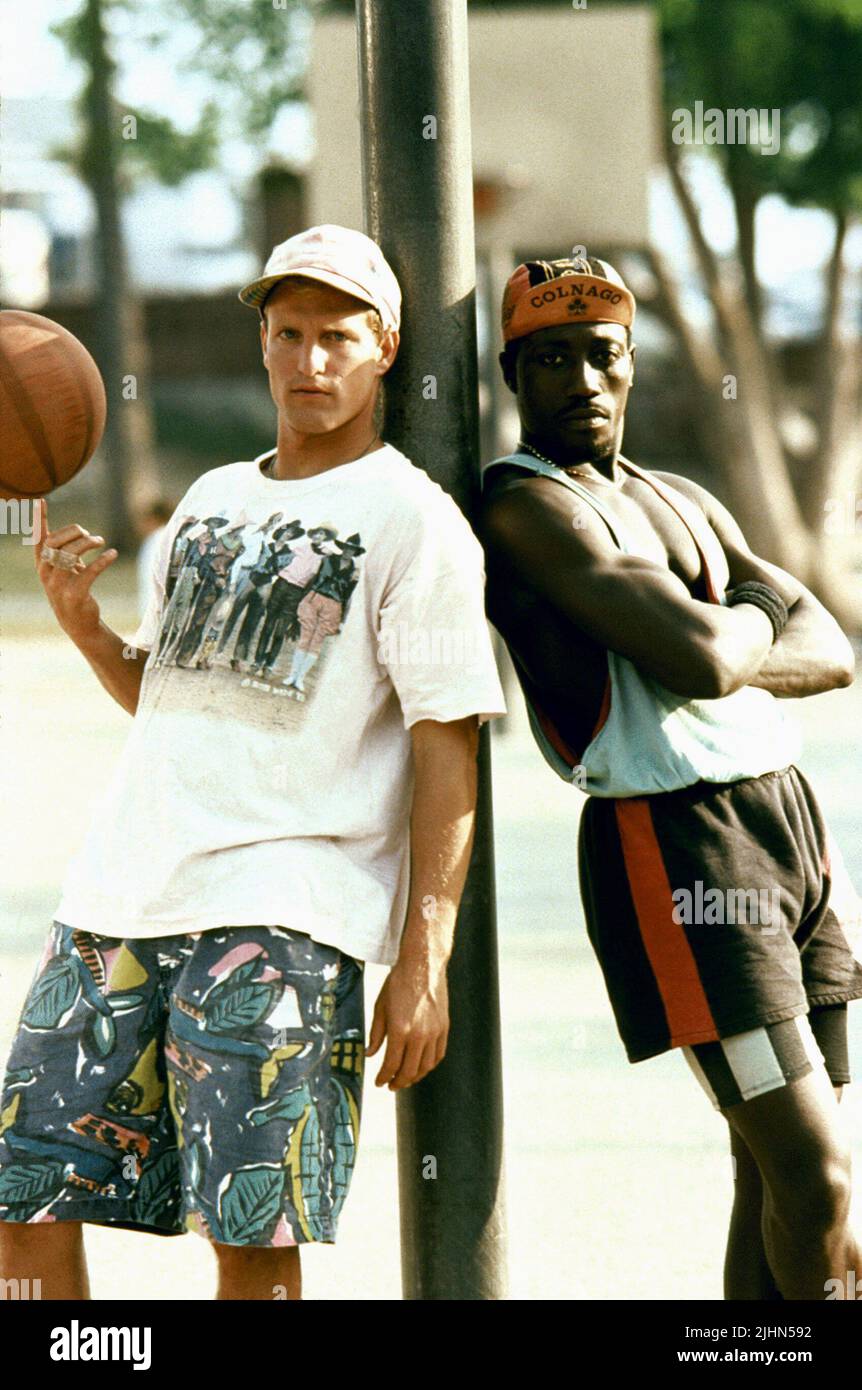 WOODY HARRELSON, Wesley Snipes, LES HOMMES BLANCS NE PEUT PAS SAUTER, 1992 Banque D'Images