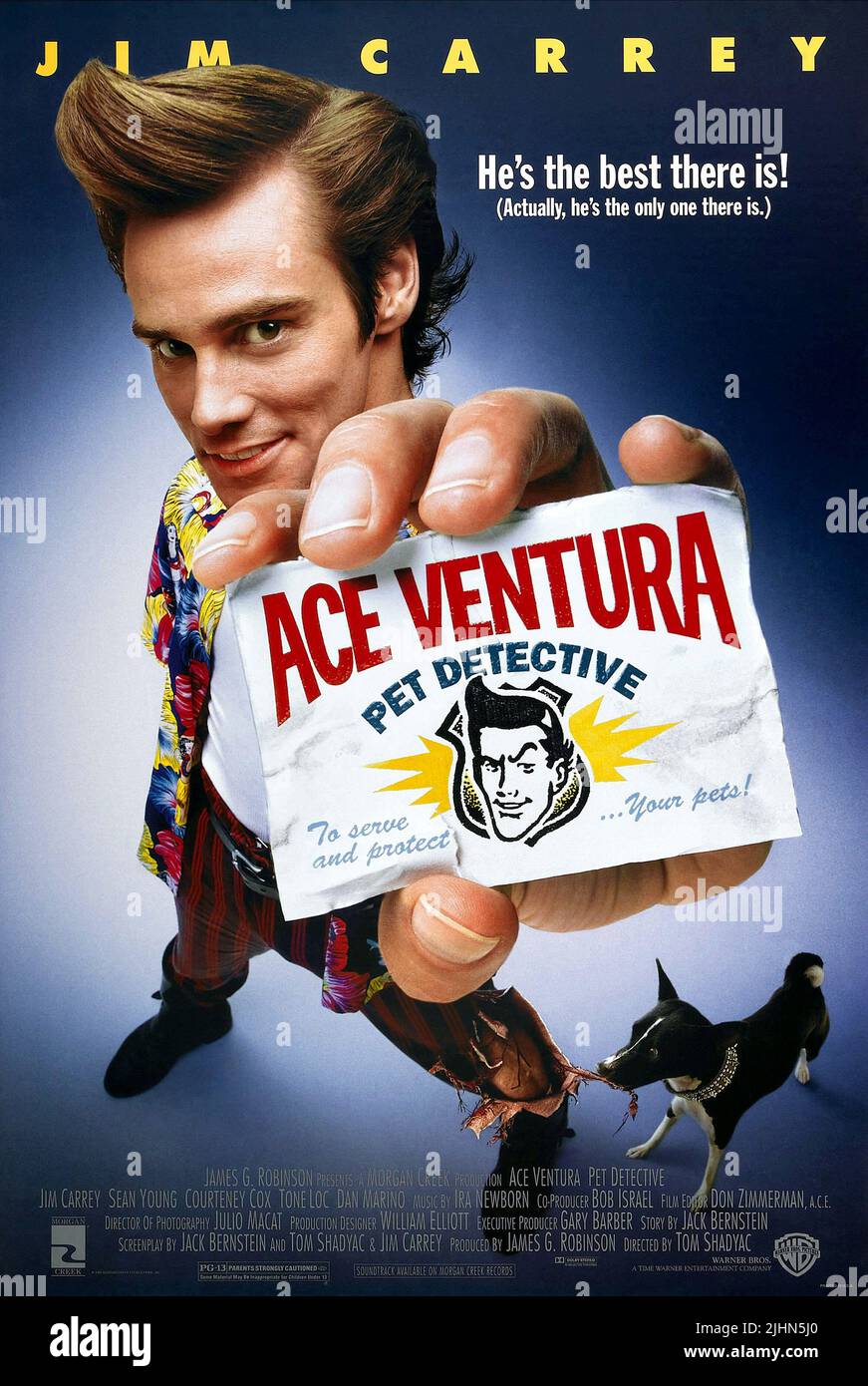 JIM CARREY POSTER, ACE VENTURA: DÉTECTIVE D'ANIMAUX DE COMPAGNIE, 1994 Banque D'Images