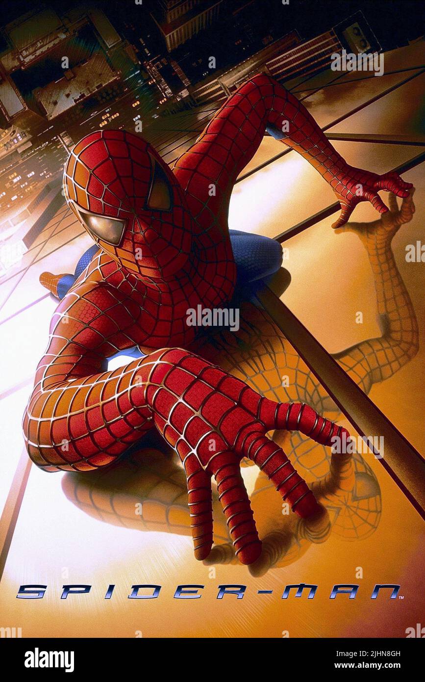 L'affiche de Tobey Maguire, SPIDER-MAN, 2002 Banque D'Images