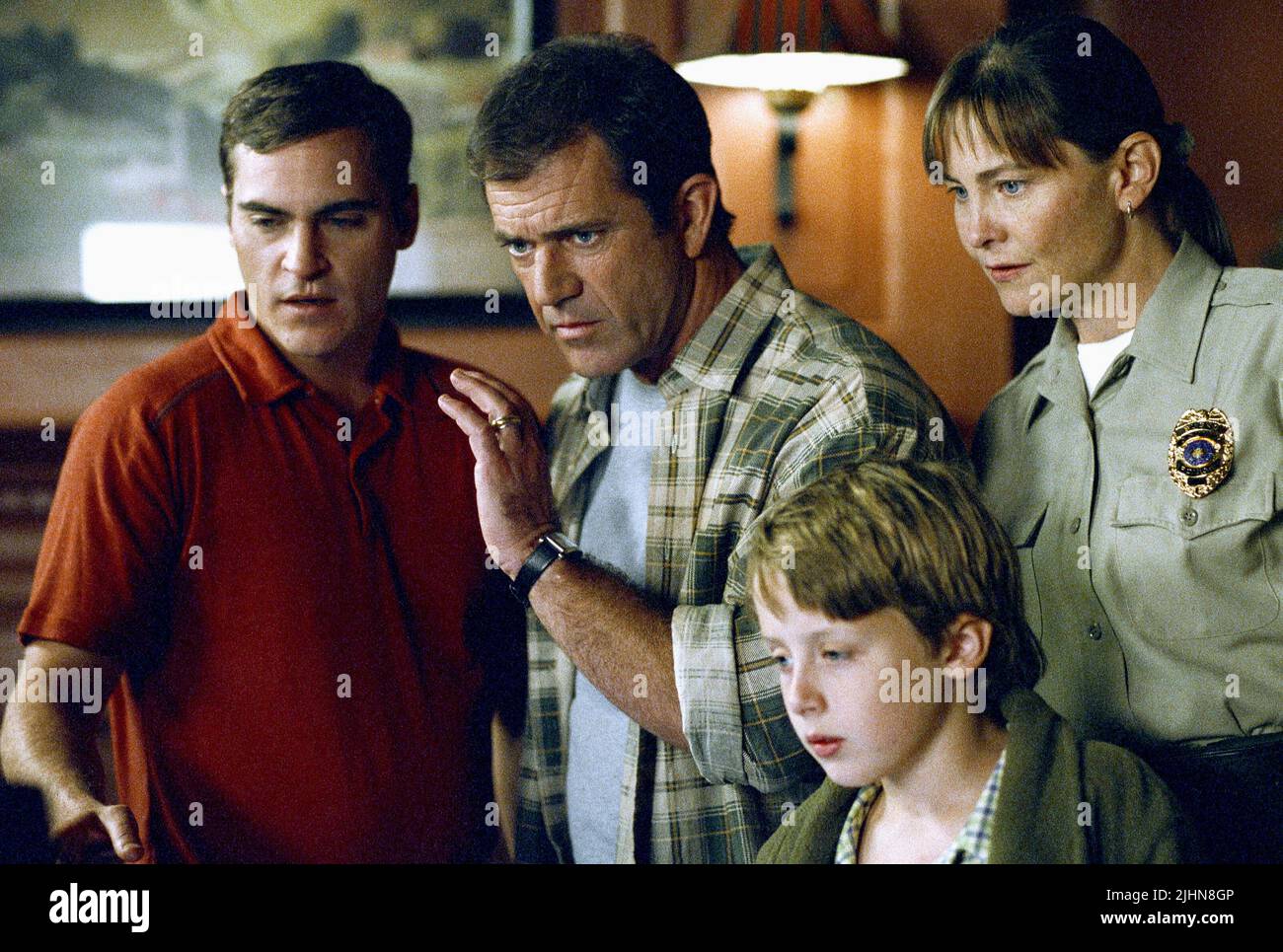 JOAQUIN PHOENIX, Mel Gibson, RORY CULKIN, CHERRY JONES, signes, 2002 Banque D'Images