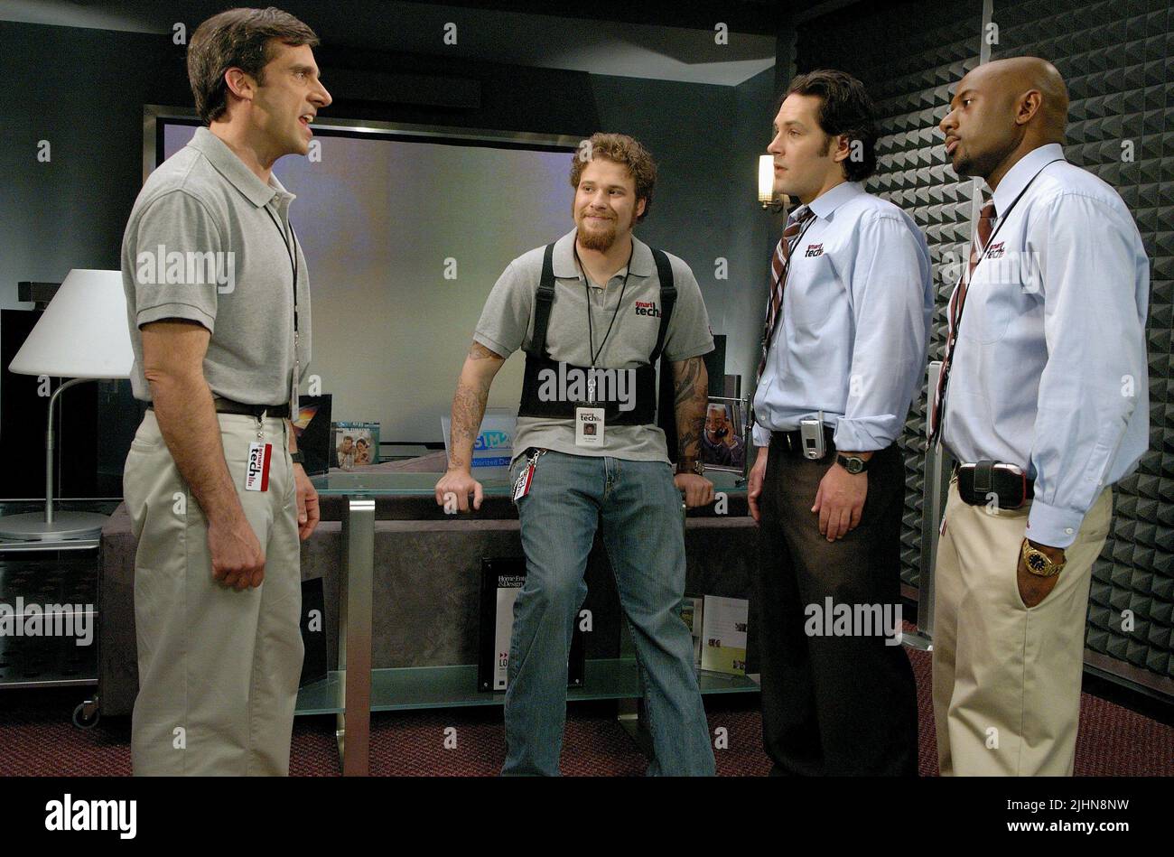 STEVE Carell, Seth Rogen, Paul Rudd, ROMANY MALCO, LA VIERGE DE 40 ANS, 2005 Banque D'Images