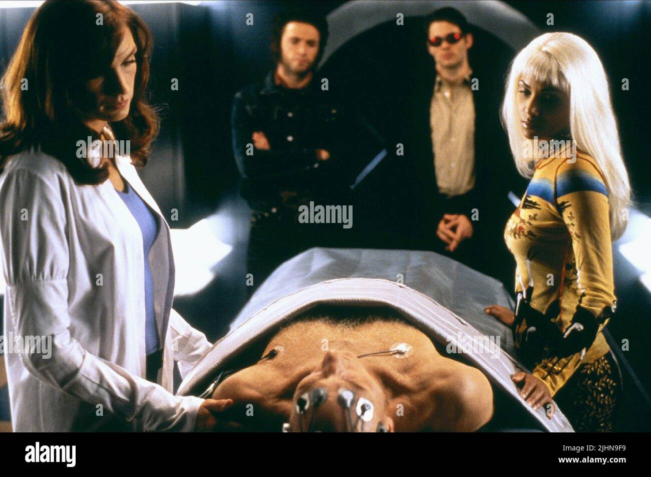FAMKE JANSSEN, Hugh Jackman, JAMES MARSDEN, Halle Berry, X-MEN, 2000 Banque D'Images