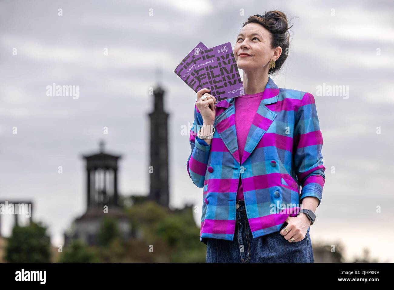 Edinburgh, Royaume-Uni. 20 juillet 2022 photo : Directrice créative du Festival International du film d'Édimbourg, Kristy Matheson, au lancement du programme. Le lancement du programme anniversaire du Festival international du film d'Édimbourg 75th a lieu au jardin sur le toit du Centre St James. Crédit : Rich Dyson/Alay Live News Banque D'Images