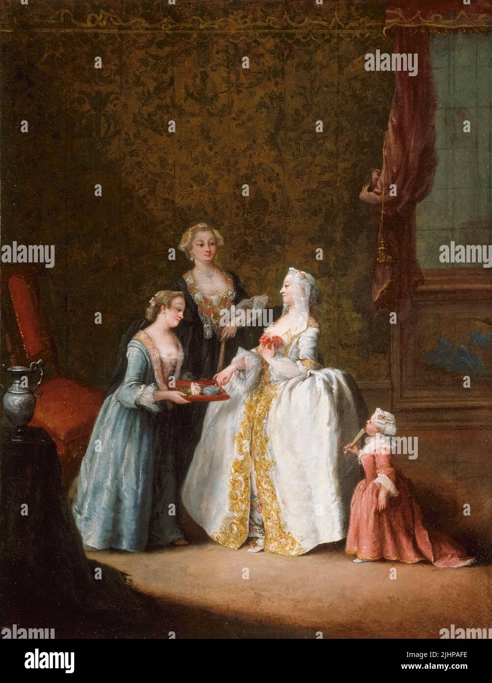 Pietro Longhi, Lady at Her Toilette, peinture à l'huile sur toile, 1745-1749 Banque D'Images