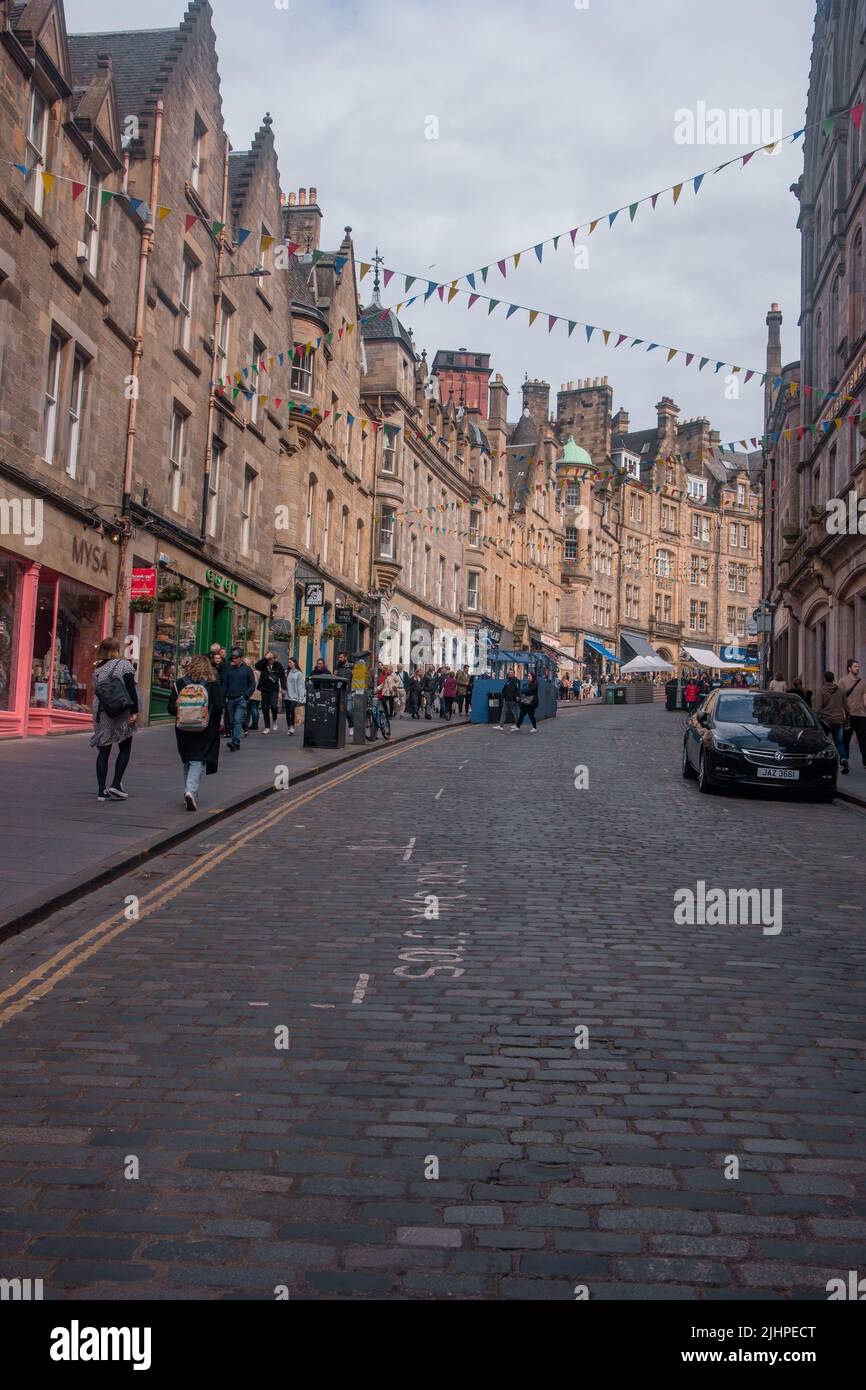 Édimbourg, Écosse - 7 mai 2022 : rue Cockburn Édimbourg, rue Cockburn en direction du Royal Mile Banque D'Images