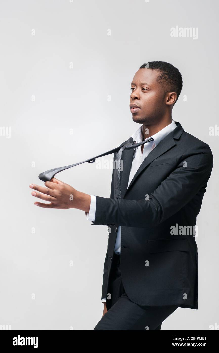 Travailleur afroaméricain. Manipuler le problème des personnes. Banque D'Images