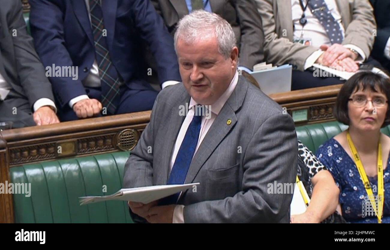 Ian Blackford, chef du SNP Westminster, parle lors des questions du premier ministre à la Chambre des communes, à Londres. Date de la photo: Mercredi 20 juillet 2022. Banque D'Images