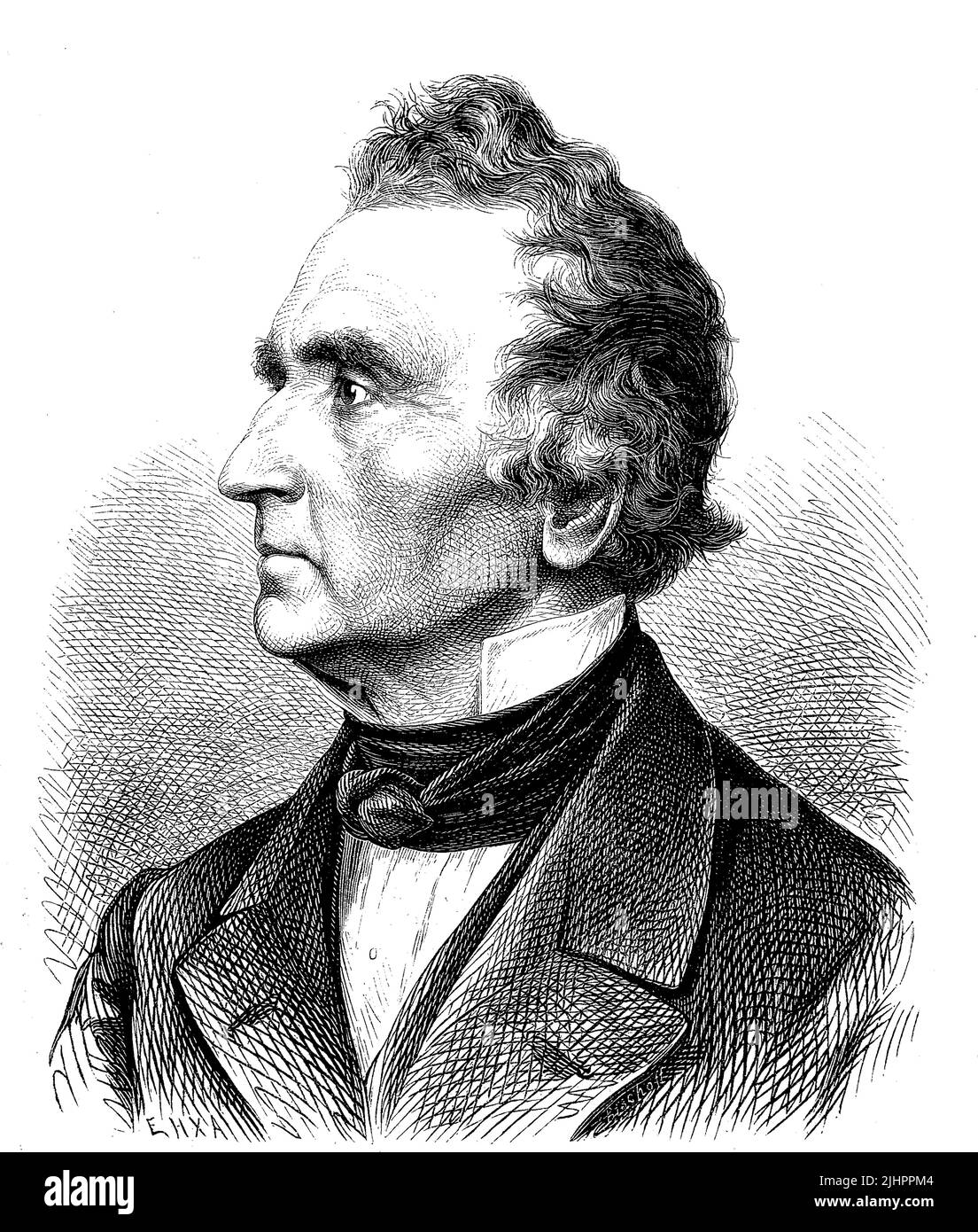 Justus Freiherr von Liebig, 1803 - 1873, deutscher Chemiker, der bedeutende Beiträge zur landwirtschaftlichen und biologischen Chemie leistete, doré als Begründer der der organischen Chemie, Deutschland / Justus Freiherr von Liebig, 1803 - 1873, considéré comme le fondateur de la chimie biologique et la chimie agricole allemande, qui a contribué à la chimie biologique Allemagne, Historisch, digital restaurierte Reproduktion einer Originalvorlage aus dem 19. Jahrhundert, genaues Originaldatum nicht bekannt, Banque D'Images