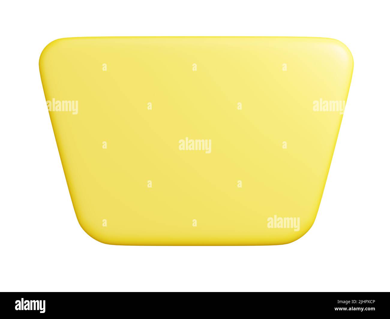 Plaque de bannière 3D rendu - plaque jaune rectangulaire avec espace vide pour le texte pour la promotion et l'affiche publicitaire Banque D'Images