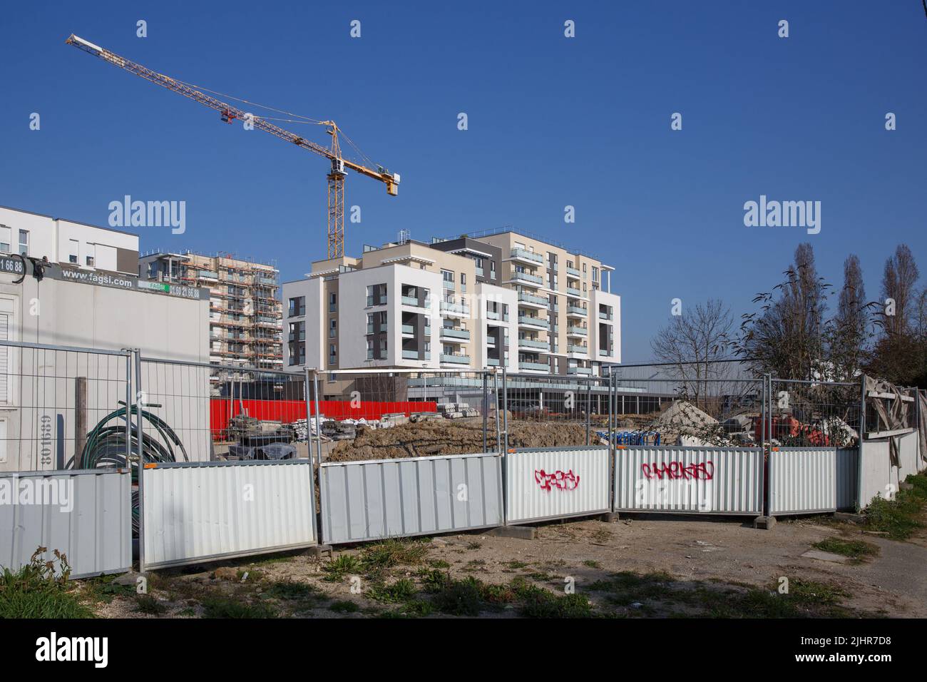 France, Ile de France, Essonne, Athis-Mons, aménagement immobilier, construction de logements Banque D'Images