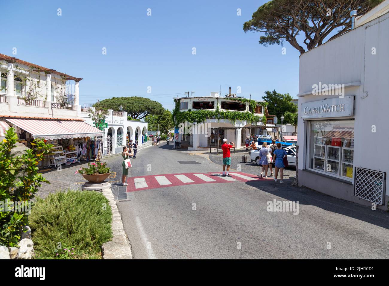 La ville d'Anacapri sur l'île de Capri, Italie, Europe Banque D'Images