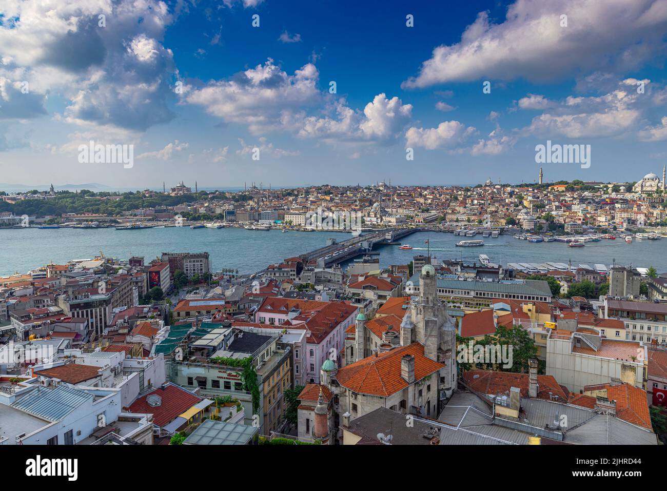 paysage urbain d'istanbul depuis la tour de galata en turquie. Banque D'Images