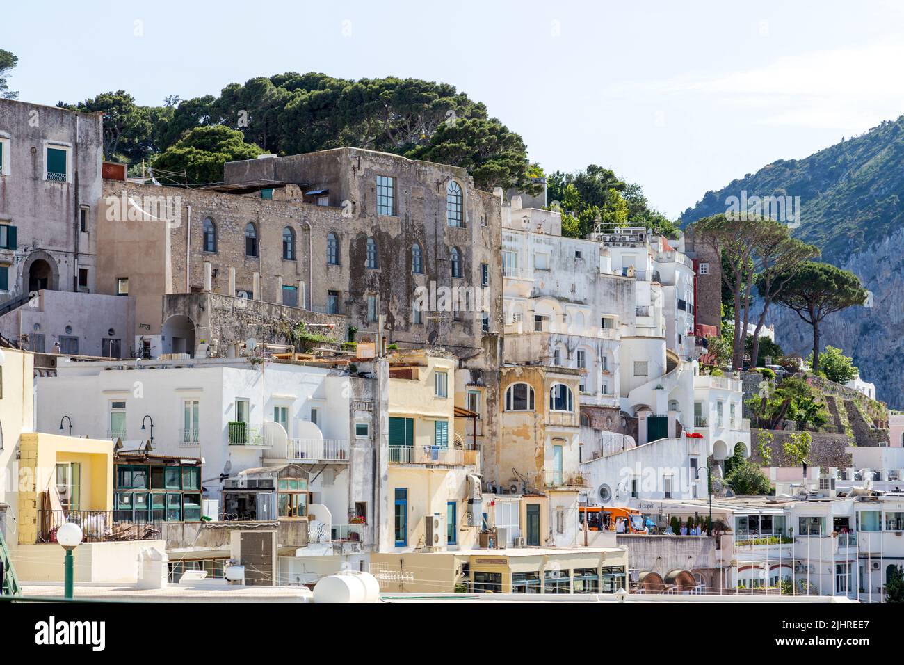 Maisons sur l'île de Capri, Italie, Europe Banque D'Images