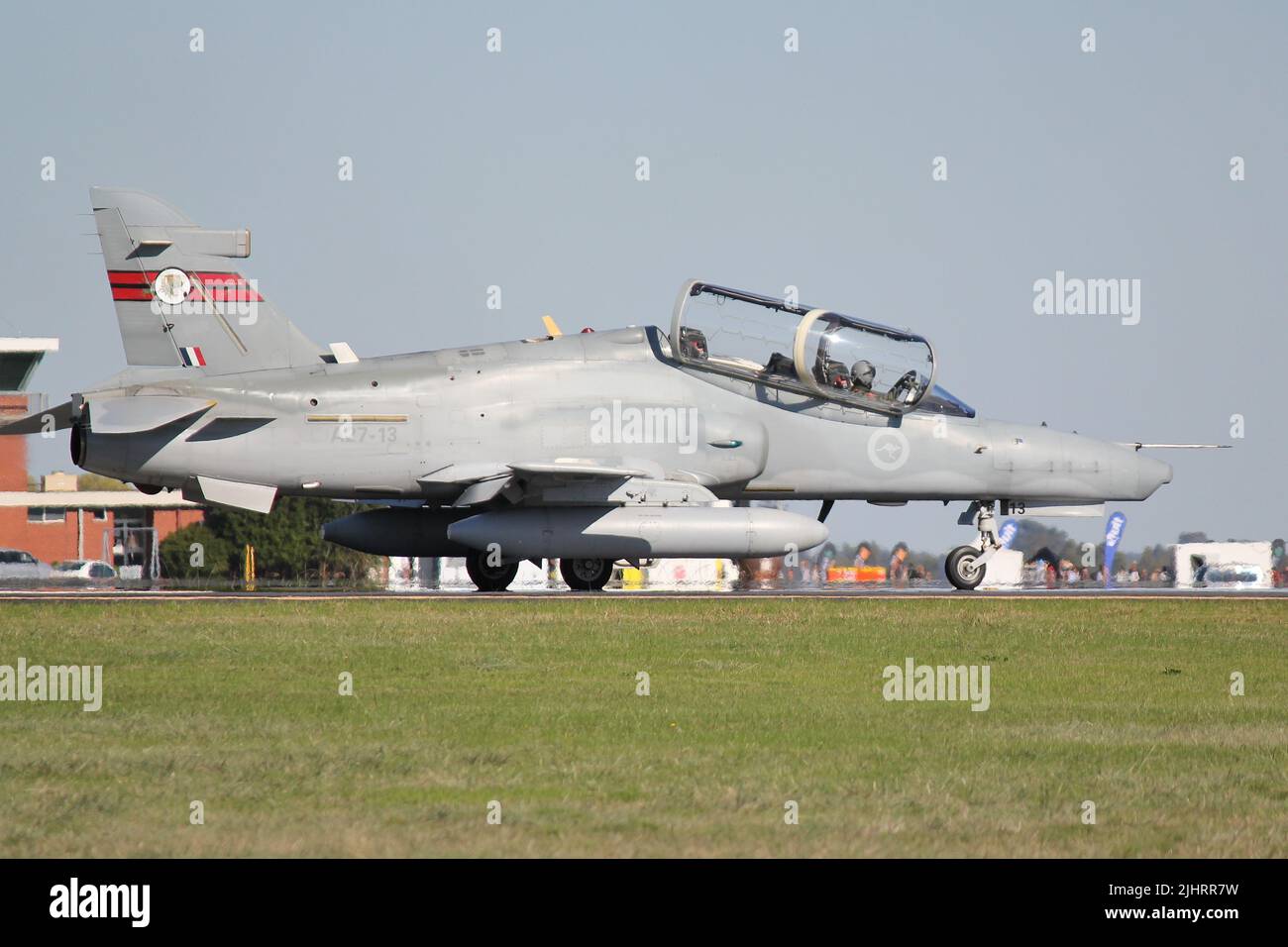 Un avion de la RAAF BAE Hawk en train de rouler Banque D'Images