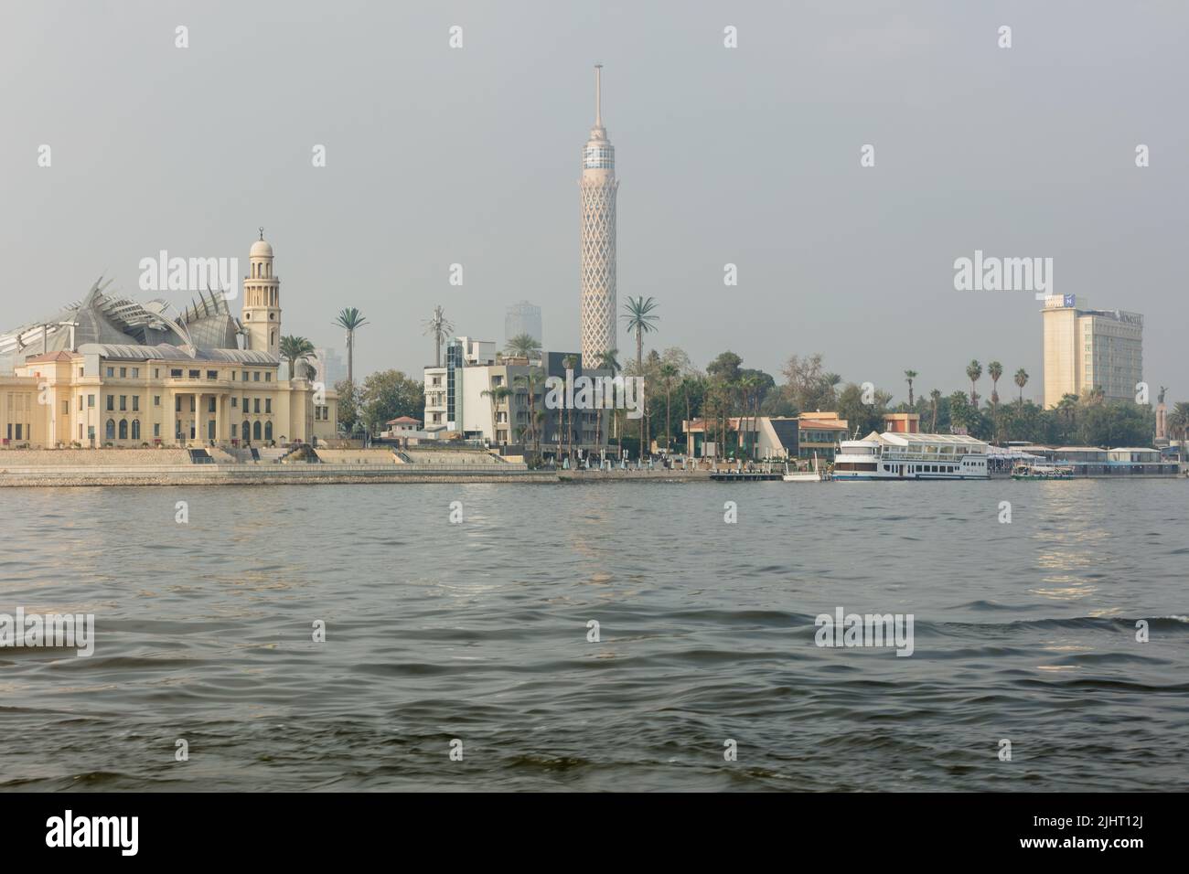 Panorama de la rive du Nil au Caire Banque D'Images