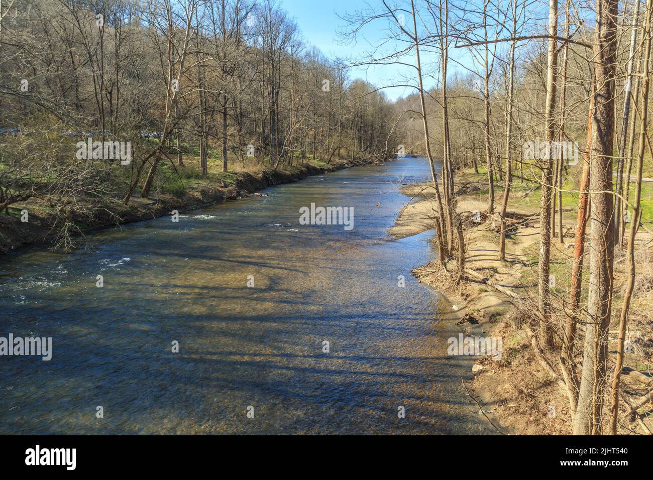 Une rivière dans le parc national de Patapsco à Baltimore, Maryland Banque D'Images