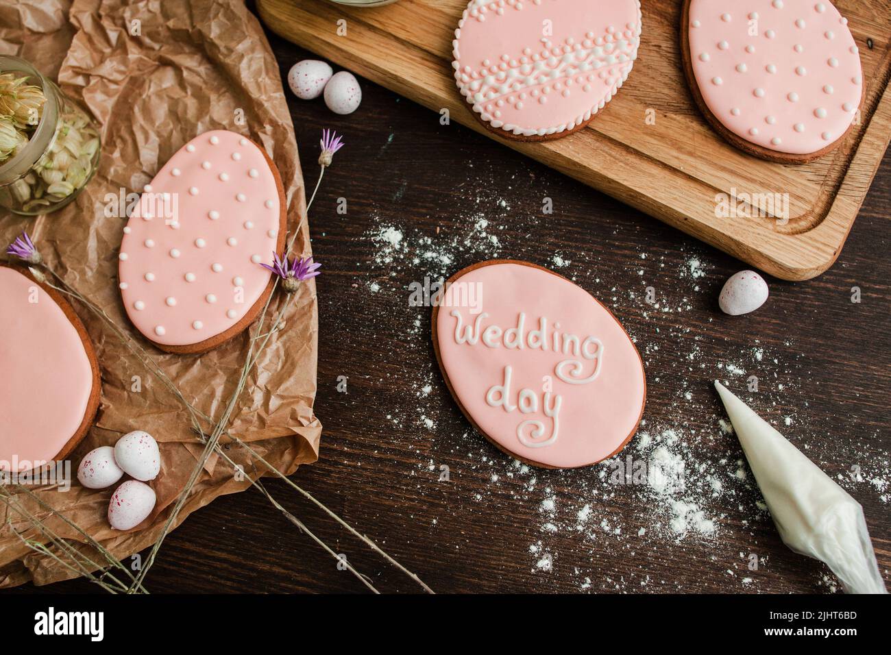 Bonbons faits main pour la célébration de mariage. Cuisine. Banque D'Images