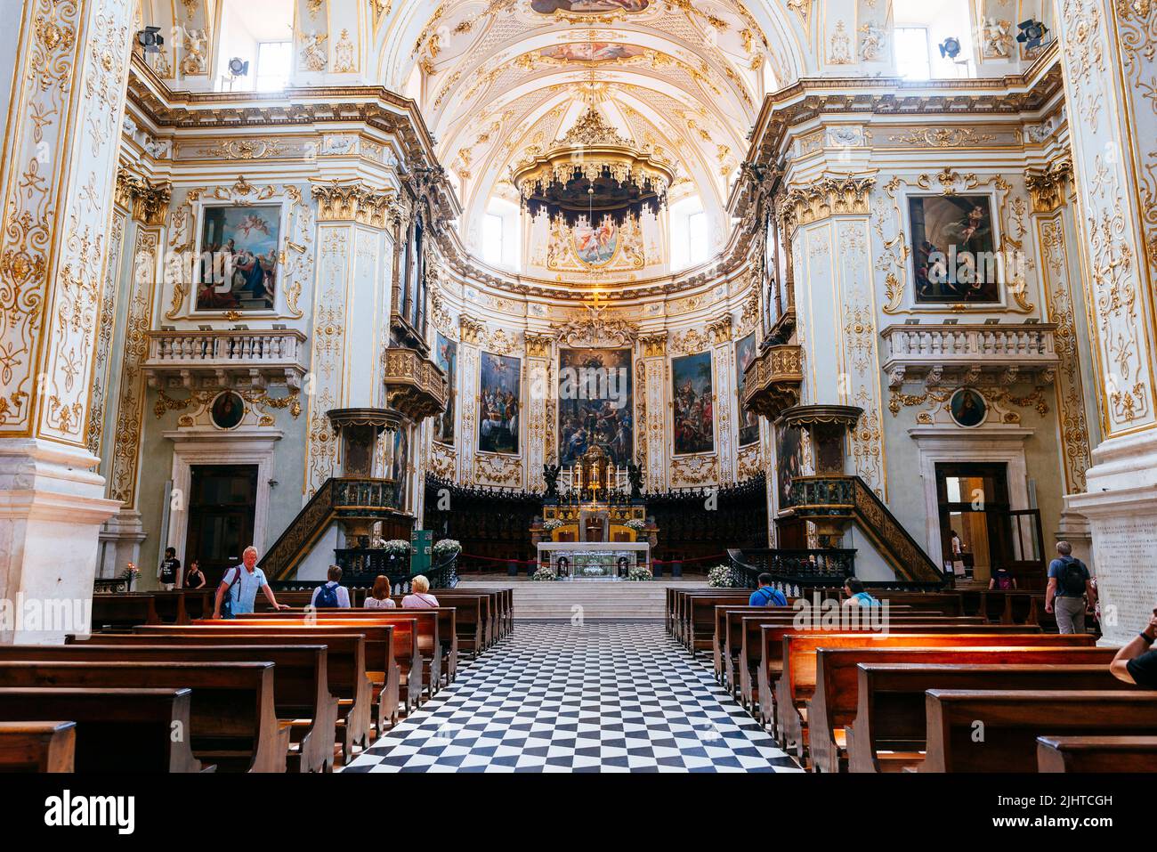 Abside et presbytère. Cathédrale de Bergame, dédiée à Saint Alexandre de Bergame. Duomo di Bergame. Bergame, Lombardie, Italie, Europe Banque D'Images