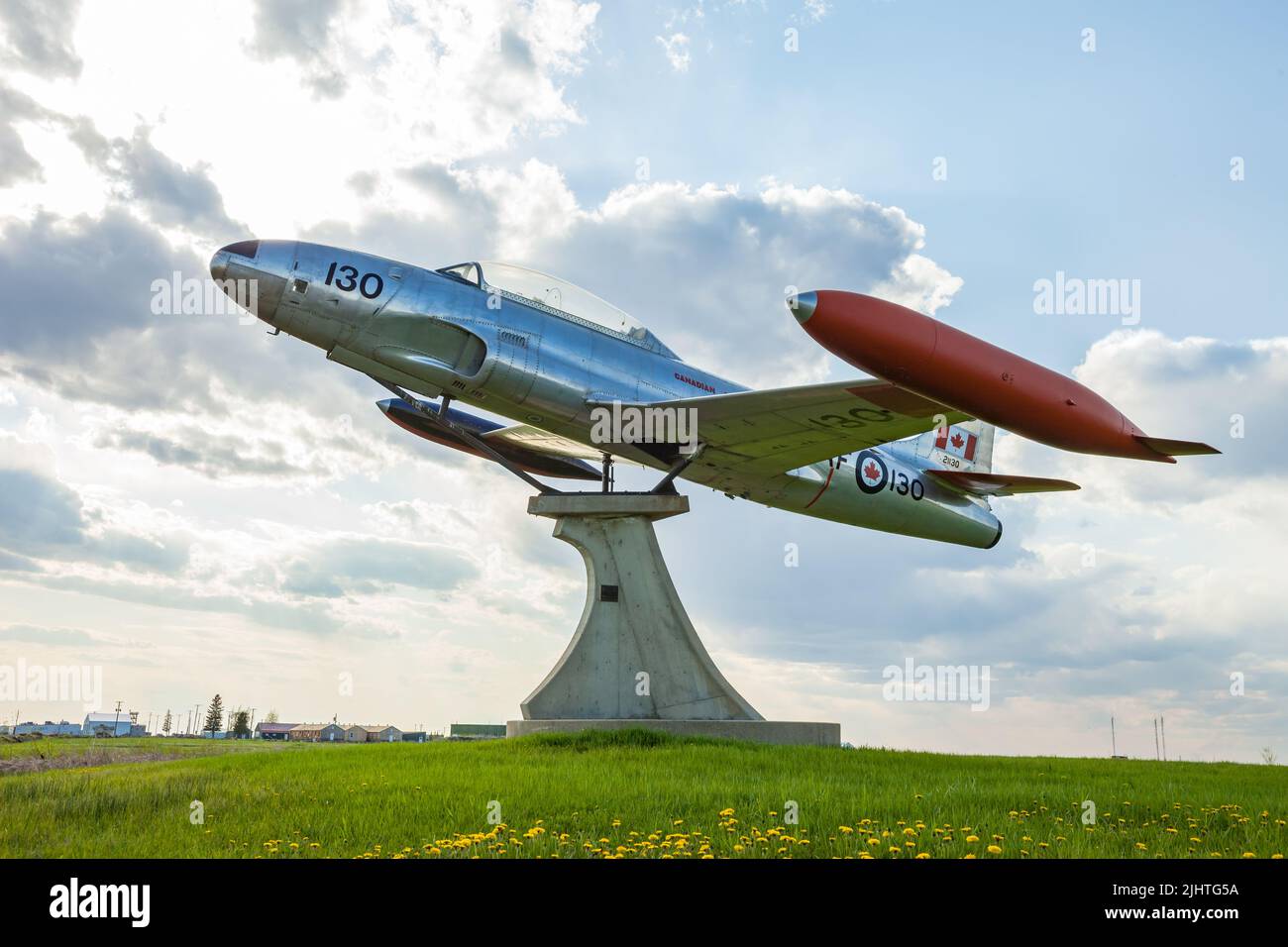 Canadair CT-133 Silver Star exposition à l'aéroport de Brandon, Manitoba, Canada. Banque D'Images