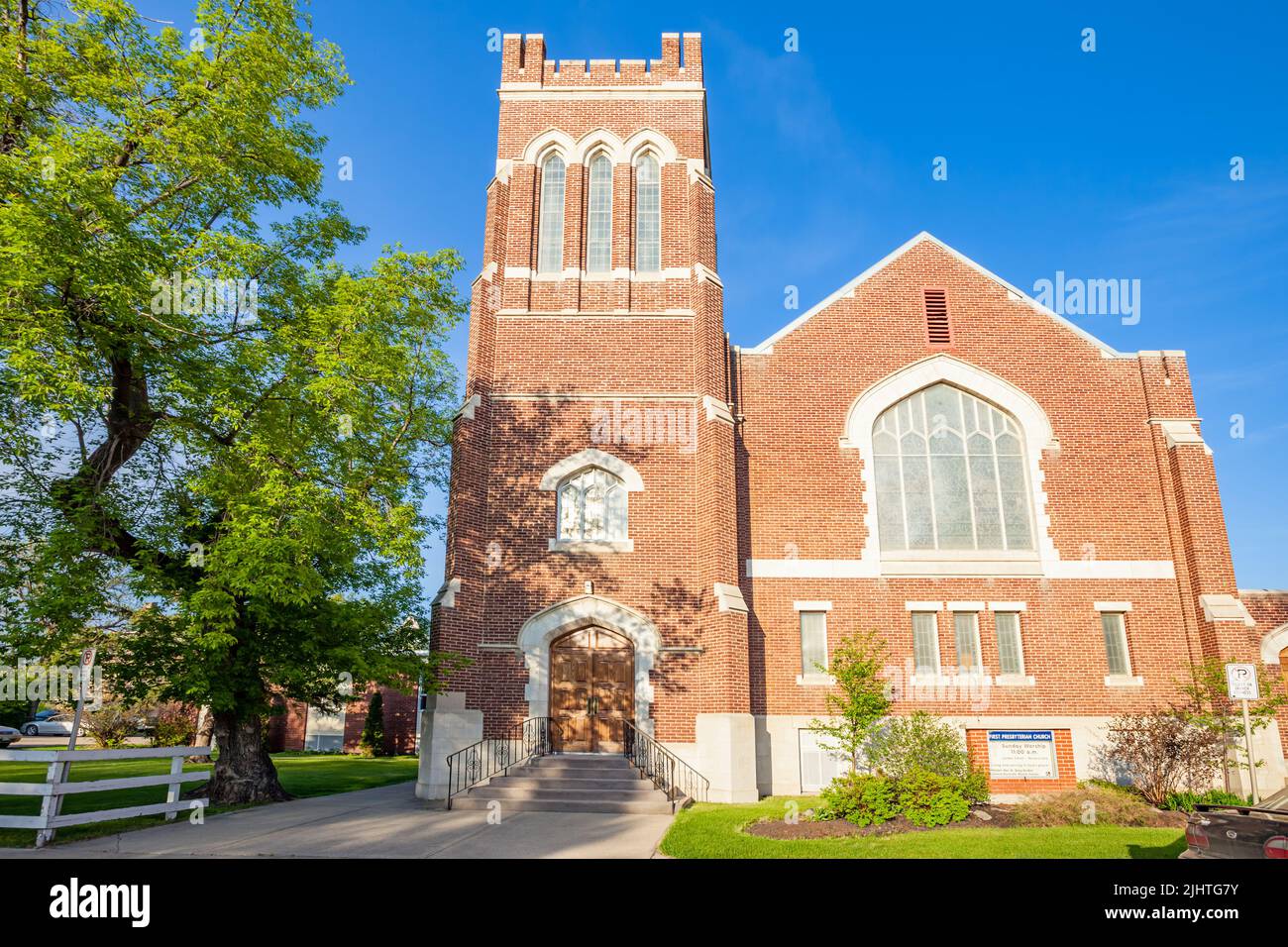 Première église presbytérienne au centre-ville de Brandon, Manitoba, Canada Banque D'Images