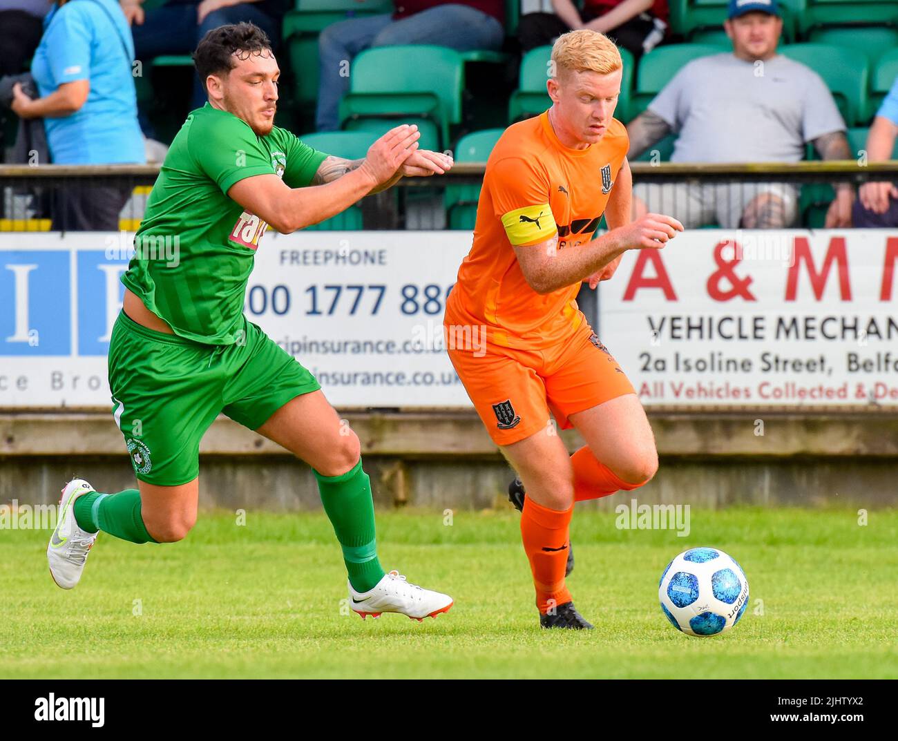 Dundela vs Ballymena United (pré-saison amicale) Wilgar Park, Belfast - 19/07/22 Banque D'Images