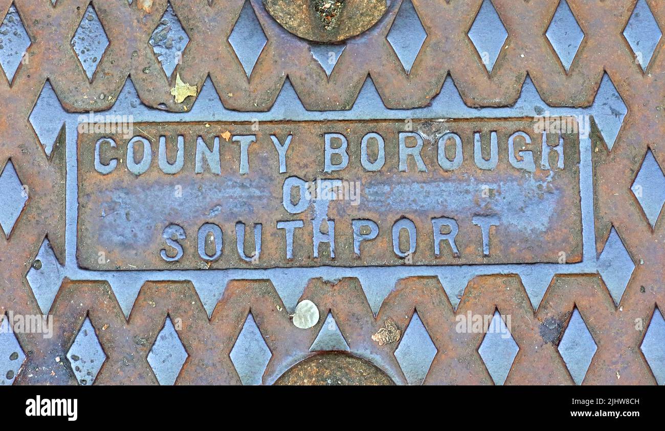 County Borough of Southport Steel grid, Southport, Merseyside, Lancashire, Angleterre, ROYAUME-UNI Banque D'Images