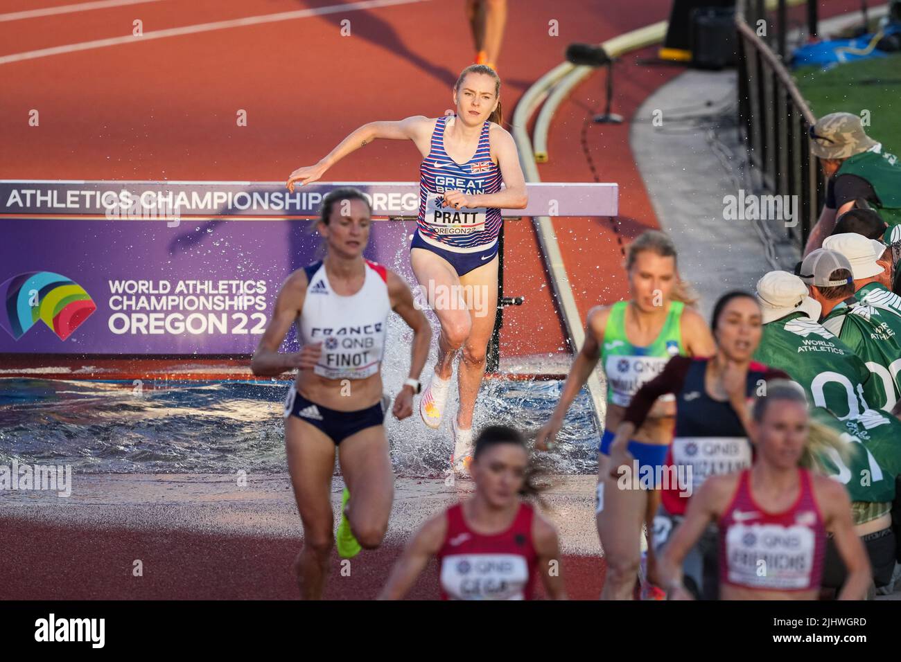 Aimee Pratt de Grande-Bretagne lors de la finale féminine de Steeple Chase 3000m le sixième jour des Championnats du monde d'athlétisme à Hayward Field, Université de l'Oregon aux États-Unis d'Amérique. Date de la photo: Mercredi 20 juillet 2022. Banque D'Images