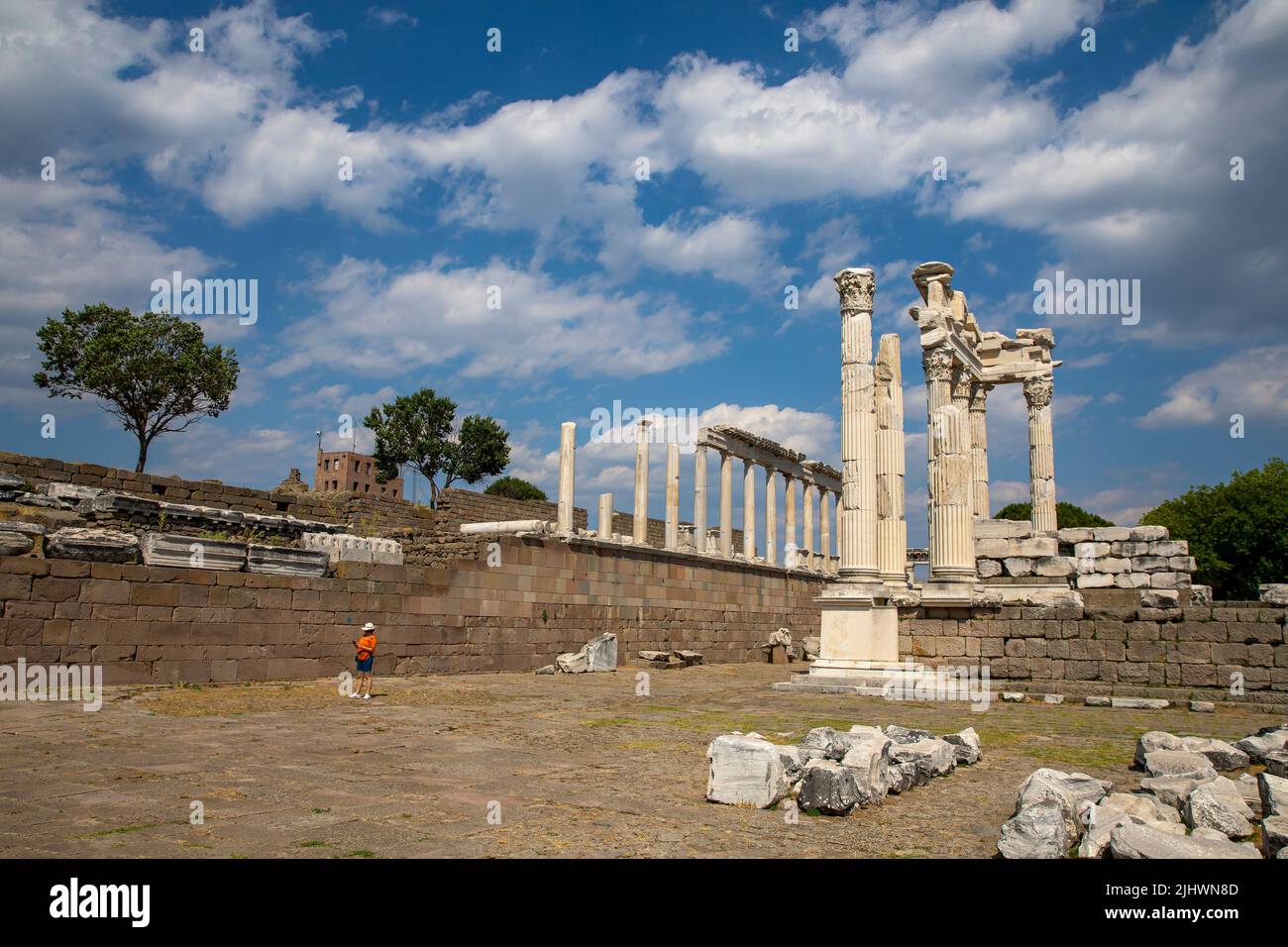 Le Temple de Trajan dans la ville antique de Pergamon Banque D'Images