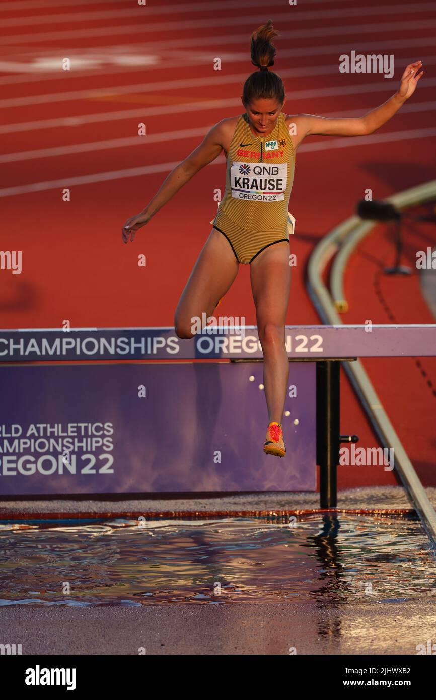 Hayward Field, Eugene, Oregon, États-Unis. 20th juillet 2022. GESA Felicitas Krause (GER), 20 JUILLET 2022 - Athlétisme : Championnat du monde de l'IAAF Oregon 2022 finale féminine 3000m SC à Hayward Field, Eugene, Oregon, États-Unis. Credit: Yohei Osada/AFLO SPORT/Alay Live News Banque D'Images