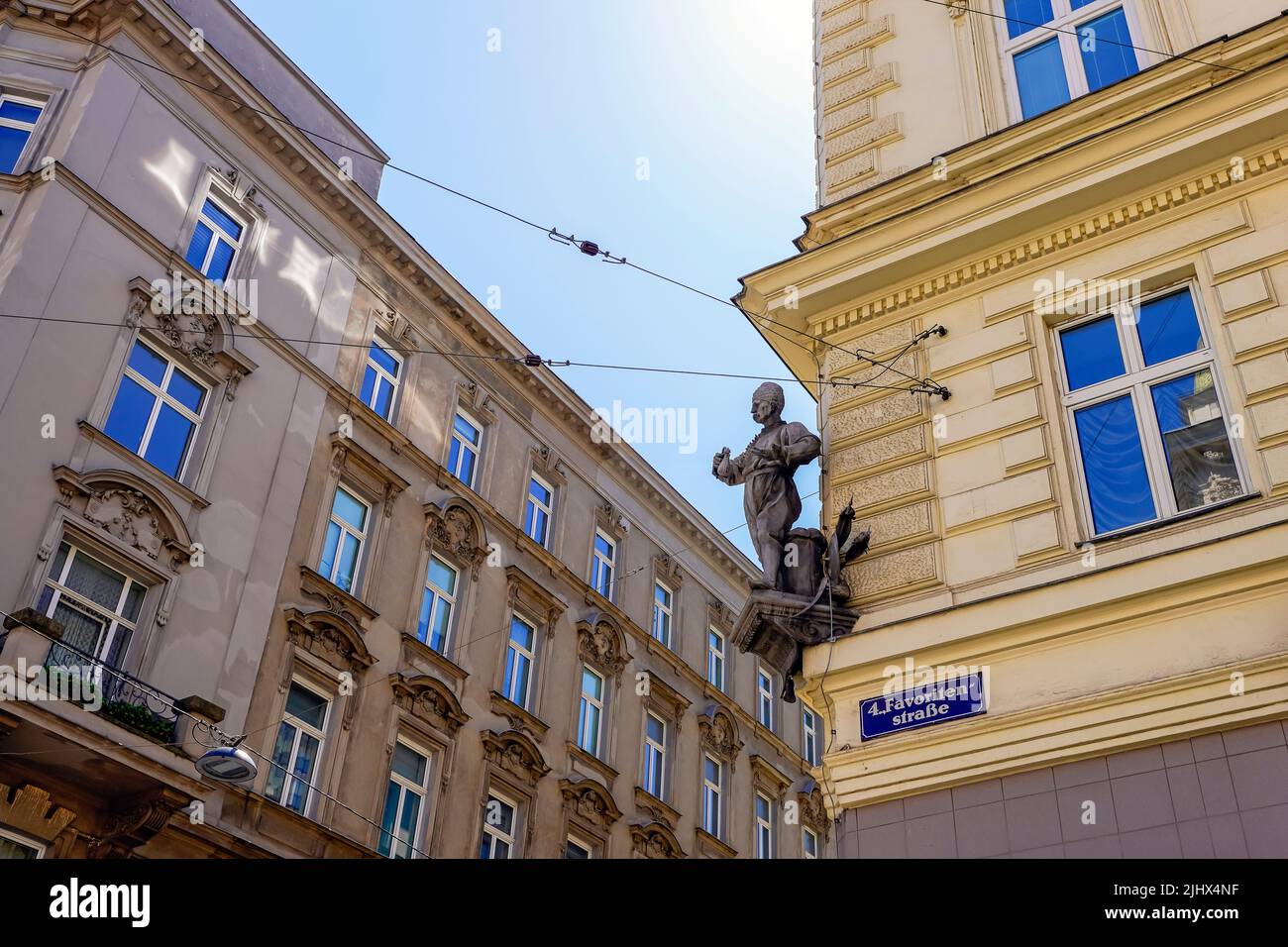 Statue de Jerzy Franciszek Kulczycki (Georg Franz Kolschitzky). Kolschitzky strasse 1, Vienne, Autriche. Kulczycki était un noble polonais, un diplomate et un Banque D'Images