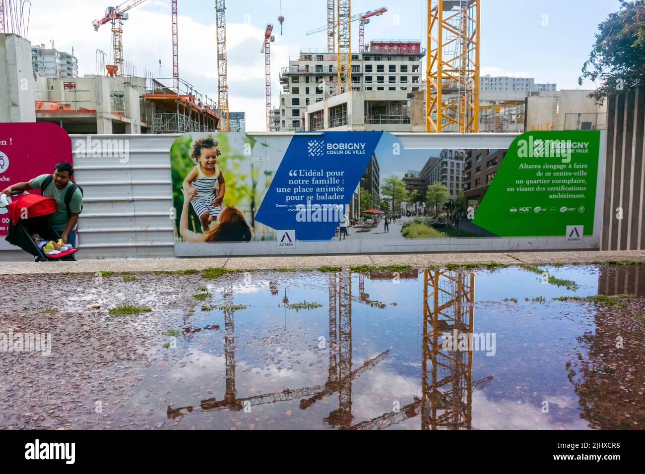 Bobigny, France, reconstruction Centre ville, banlieue de Paris, Seine-Saint-Denis, chantier, projet immobilier parisien, métropole parisienne, architecture dépenses publiques en France Banque D'Images