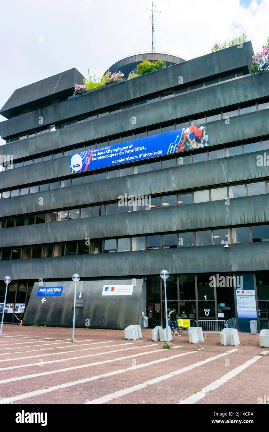 Bobigny, France, Bâtiment du Gouvernement, Préfecture de Seine-Saint-Denis, quartier général de la police, immeuble saint-denis Banque D'Images