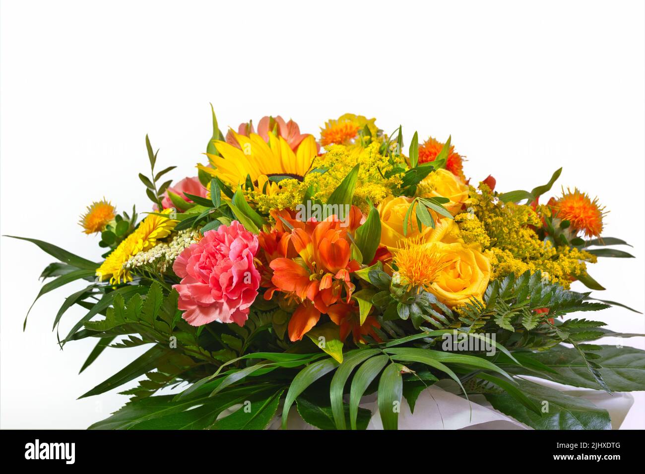 Bouquet coloré sur fond blanc Banque D'Images