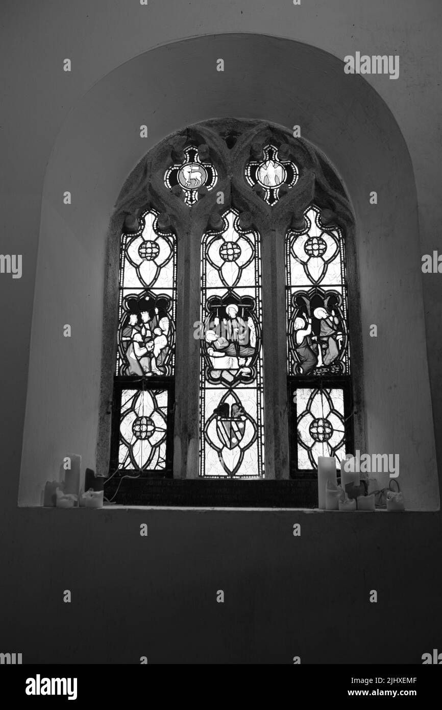 Intérieur de l'église Saint-Mawnan et de l'église Saint-Étienne, Mawnan, Cornouailles Banque D'Images