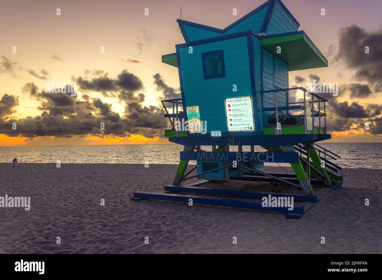 Tour du maître-nageur sur Miami Beach à Sunrise : une vue incroyablement belle Banque D'Images