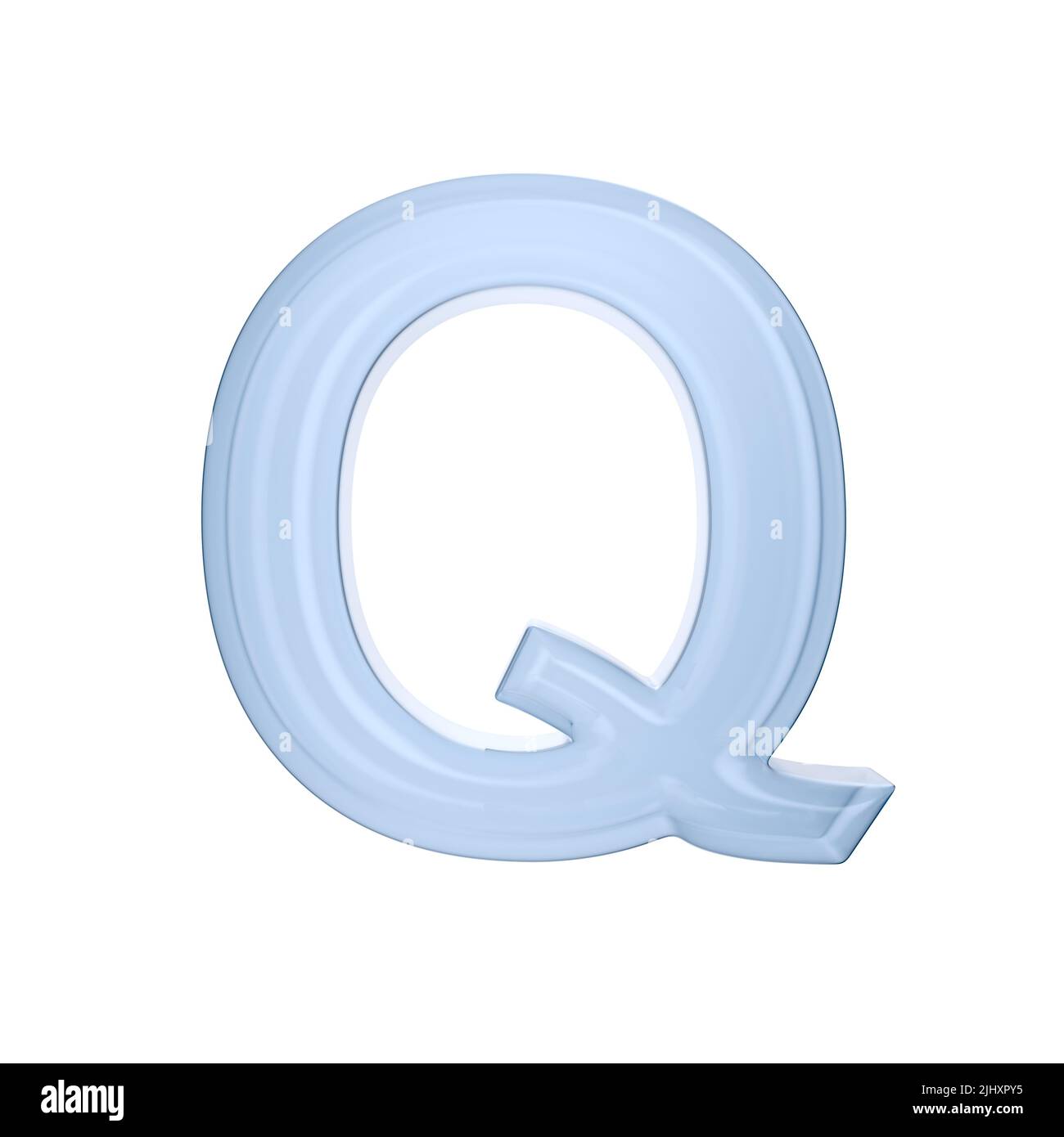 Caractère Q sur fond blanc. Illustration isolée 3D Banque D'Images