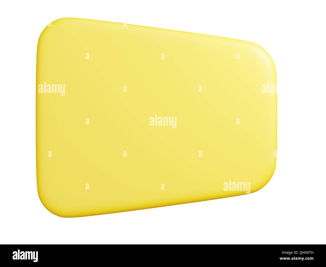 Plaque de bannière 3D rendu - plaque jaune rectangulaire avec espace vide pour le texte pour la promotion et l'affiche publicitaire Banque D'Images