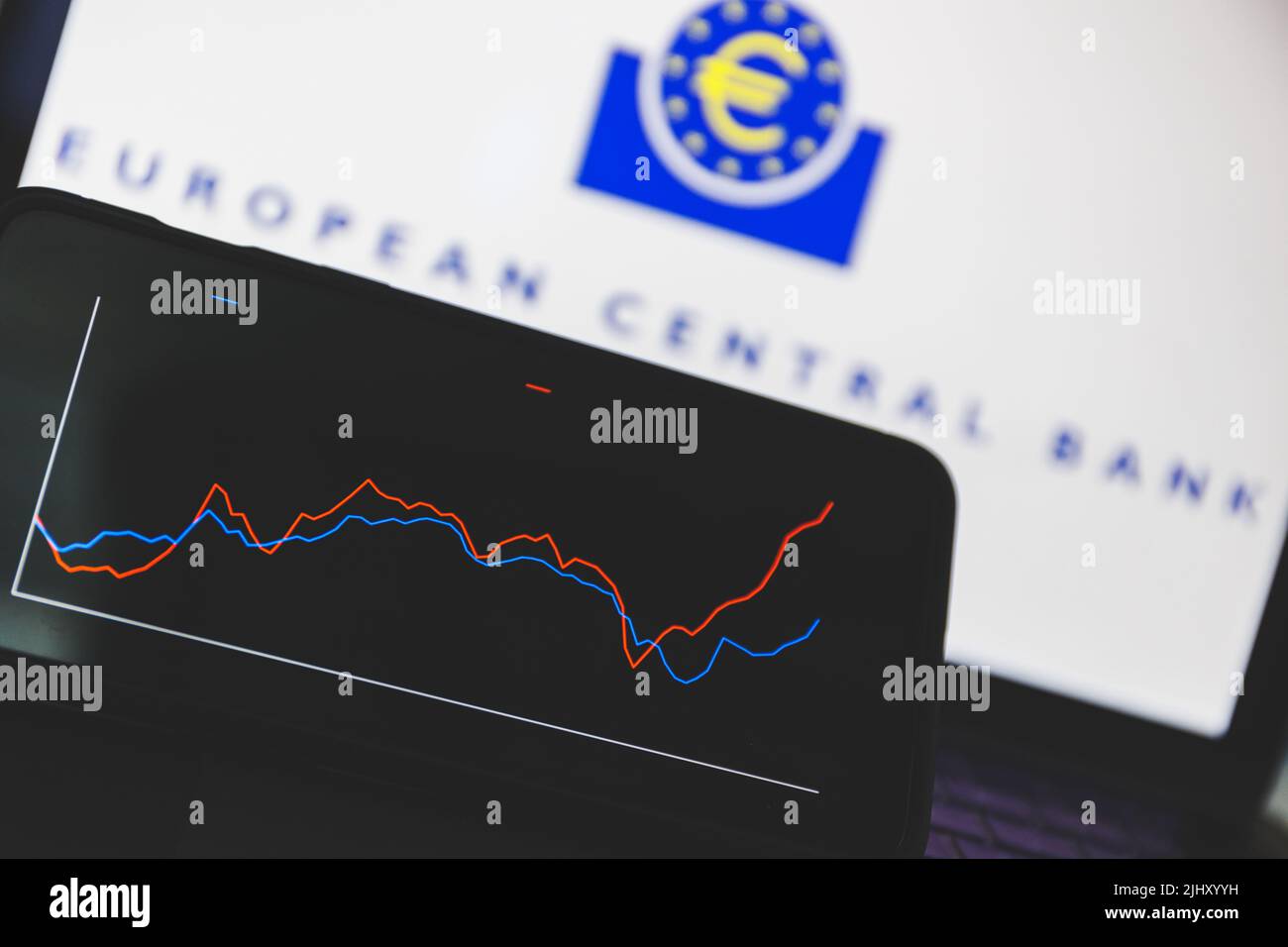 Euribor est le taux interbancaire offert par la banque centrale européenne. Augmentation de l'inflation et des taux d'intérêt Banque D'Images