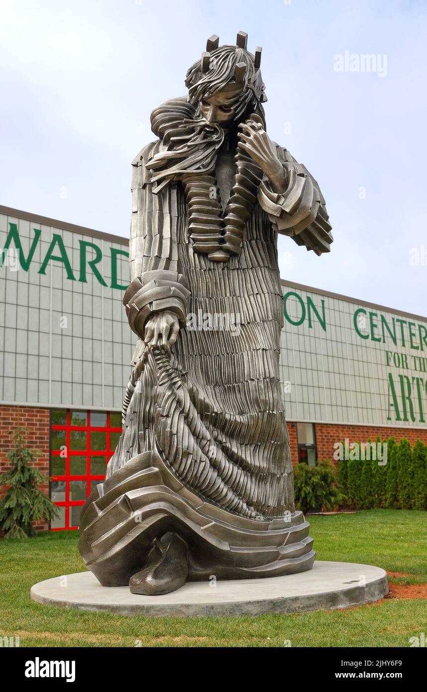 Sculpture sur cupronickel du roi Lear, art, grande statue en plein air, 1982, par Seward Johnson, Grounds for Sculpture, New Jersey, Hamilton ; NJ Banque D'Images