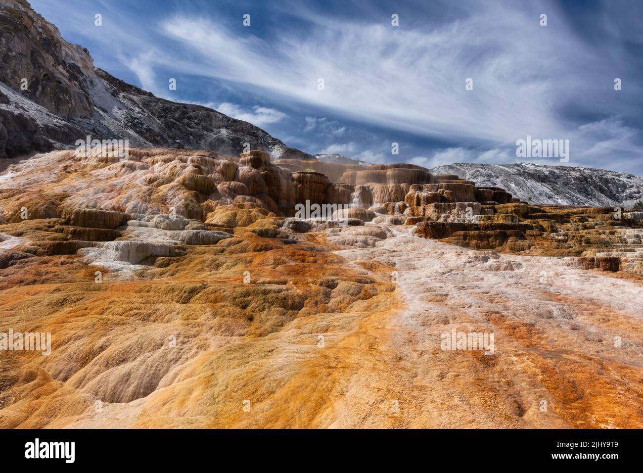 Mound Terrace, Mammoth Hot Springs, parc national de Yellowstone, Wyoming Banque D'Images