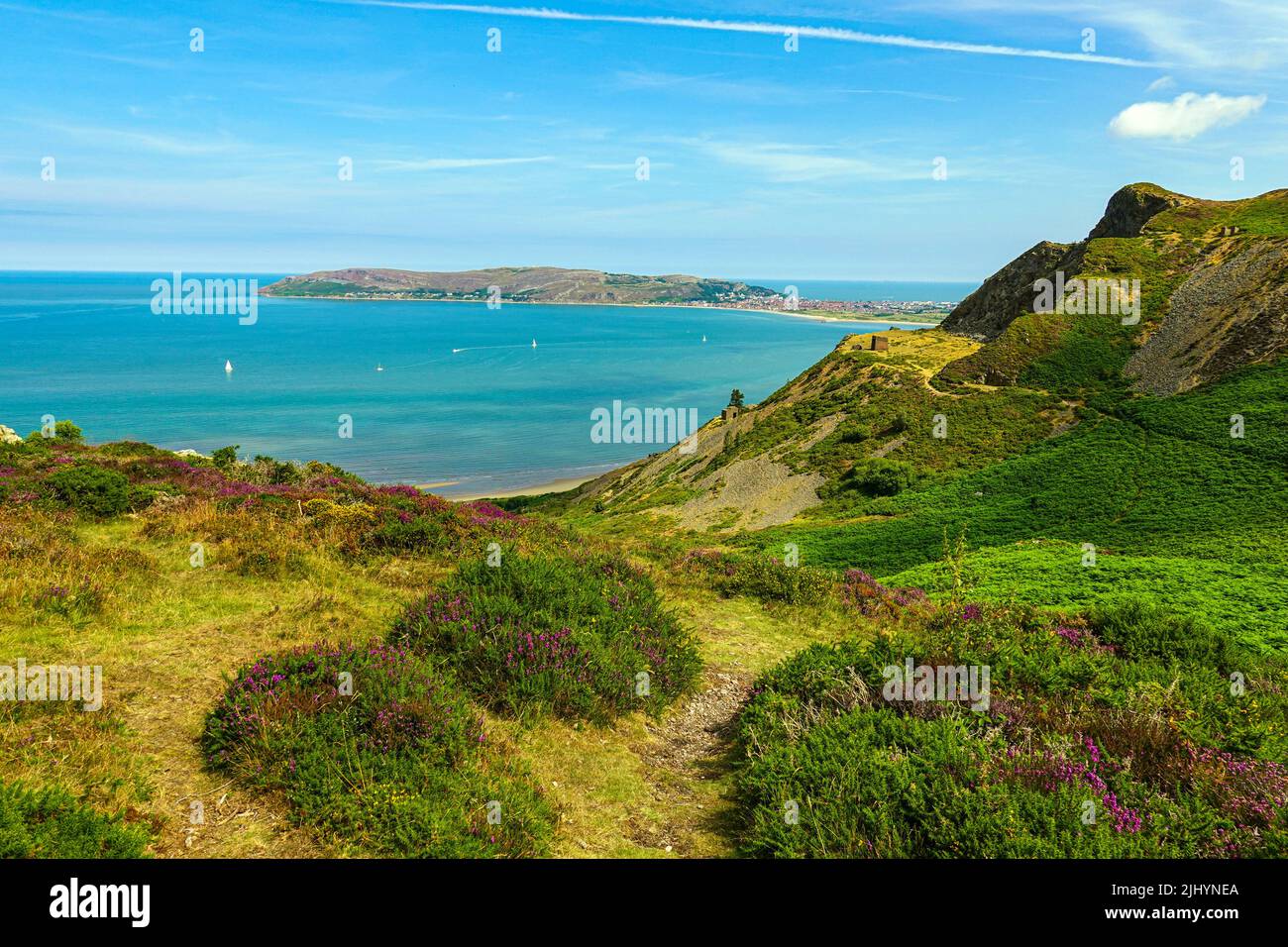 Temps ensoleillé d'été sur la côte nord du pays de Galles, près de Llandudno et Rhyl Banque D'Images