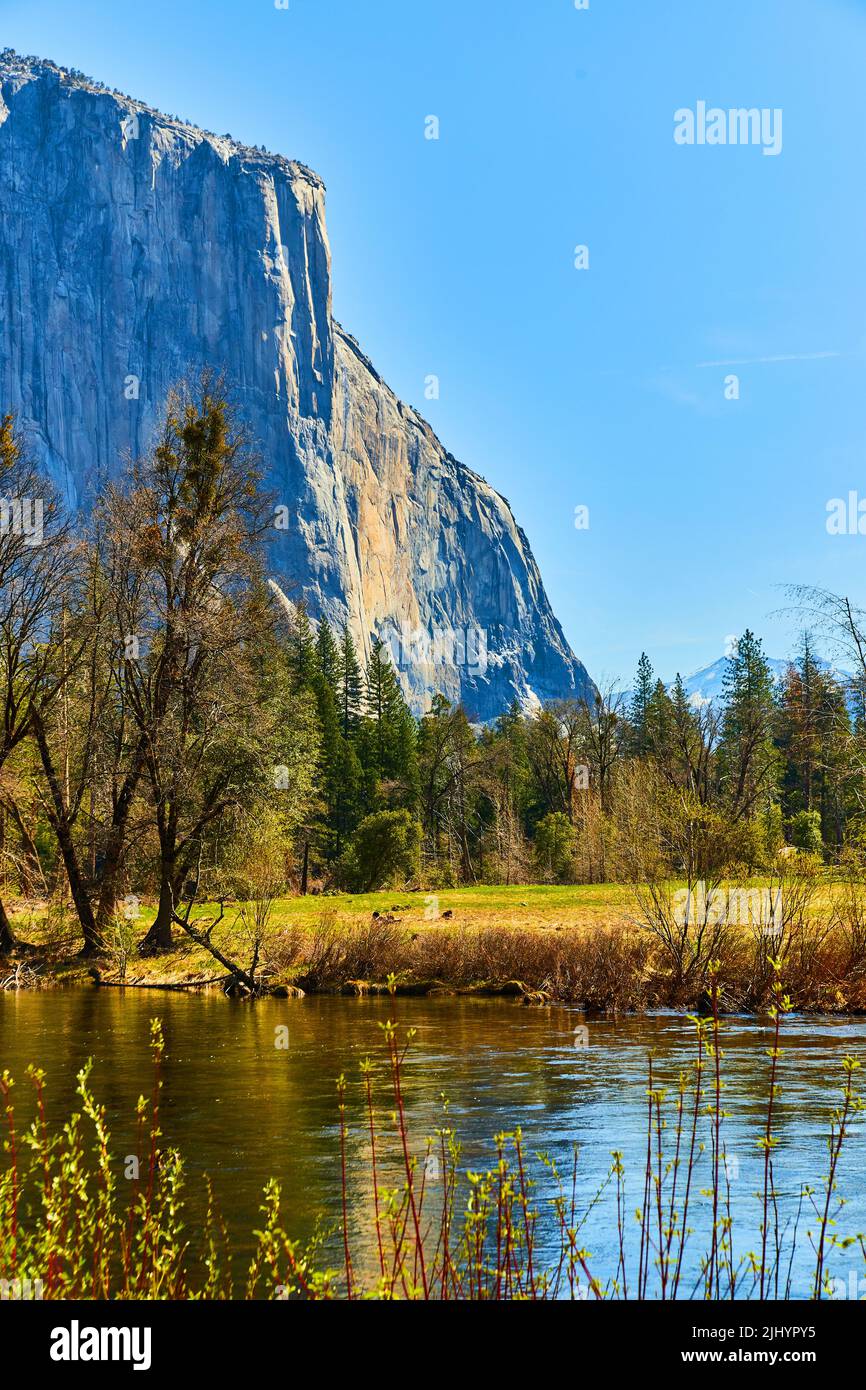 Vue sur El Capitan à Yosemite depuis Valley View Banque D'Images