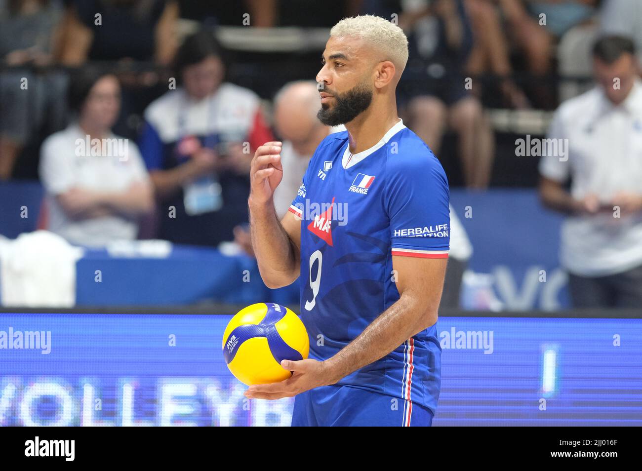 Bologne, Italie. 21st juillet 2022. Earvin Ngapeth (FRA) pendant le Volleyball Nations League Homme - quart de finale - France vs Japon, volley-ball intenationals à Bologne, Italie, 21 juillet 2022 crédit: Agence de photo indépendante/Alamy Live News Banque D'Images