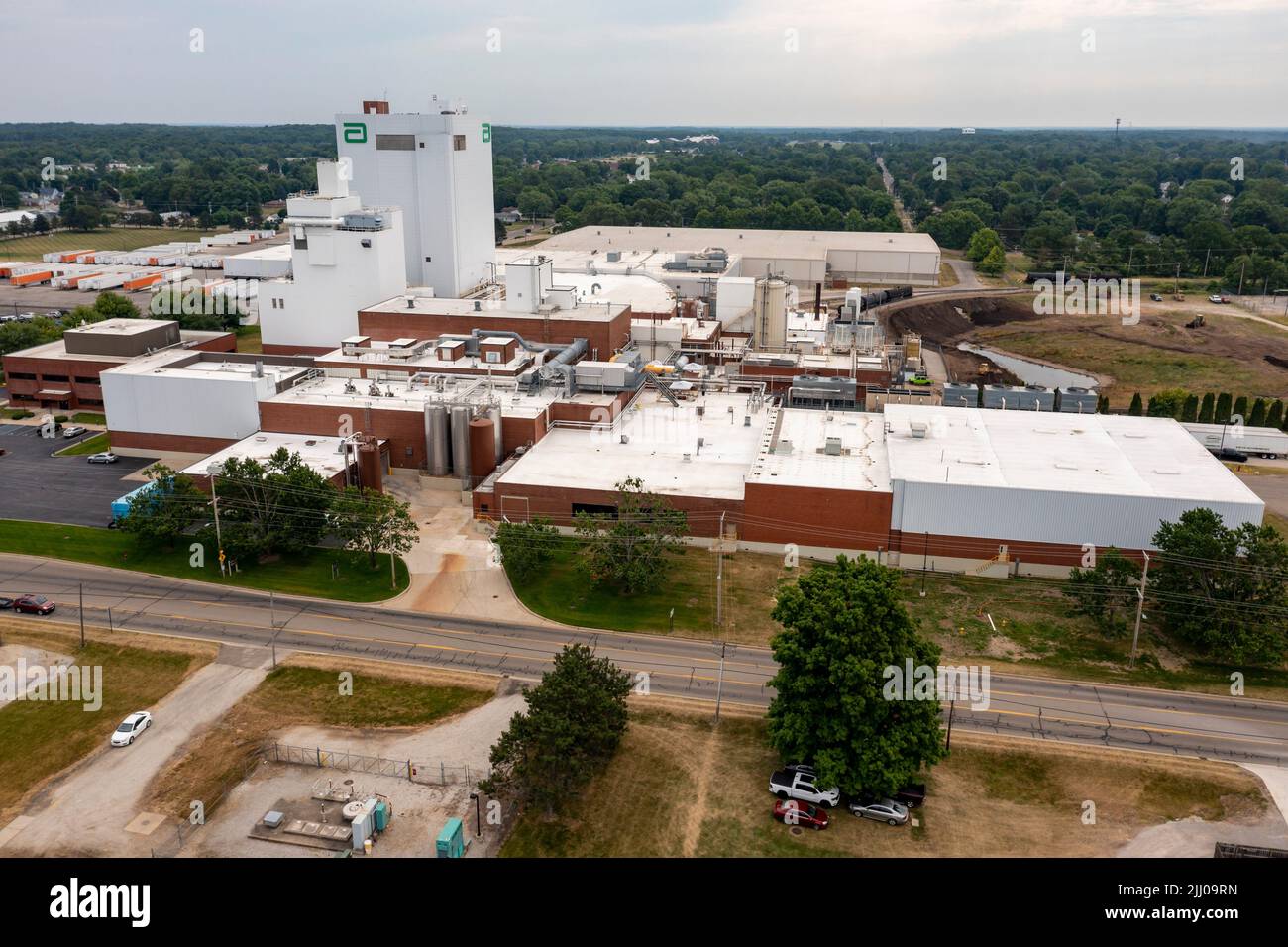 Sturgis, Michigan - l'usine de préparation pour nourrissons d'Abbott, qui a été fermée pendant des mois en raison de la contamination du produit. La fermeture a conduit à un court-circuit sévère Banque D'Images
