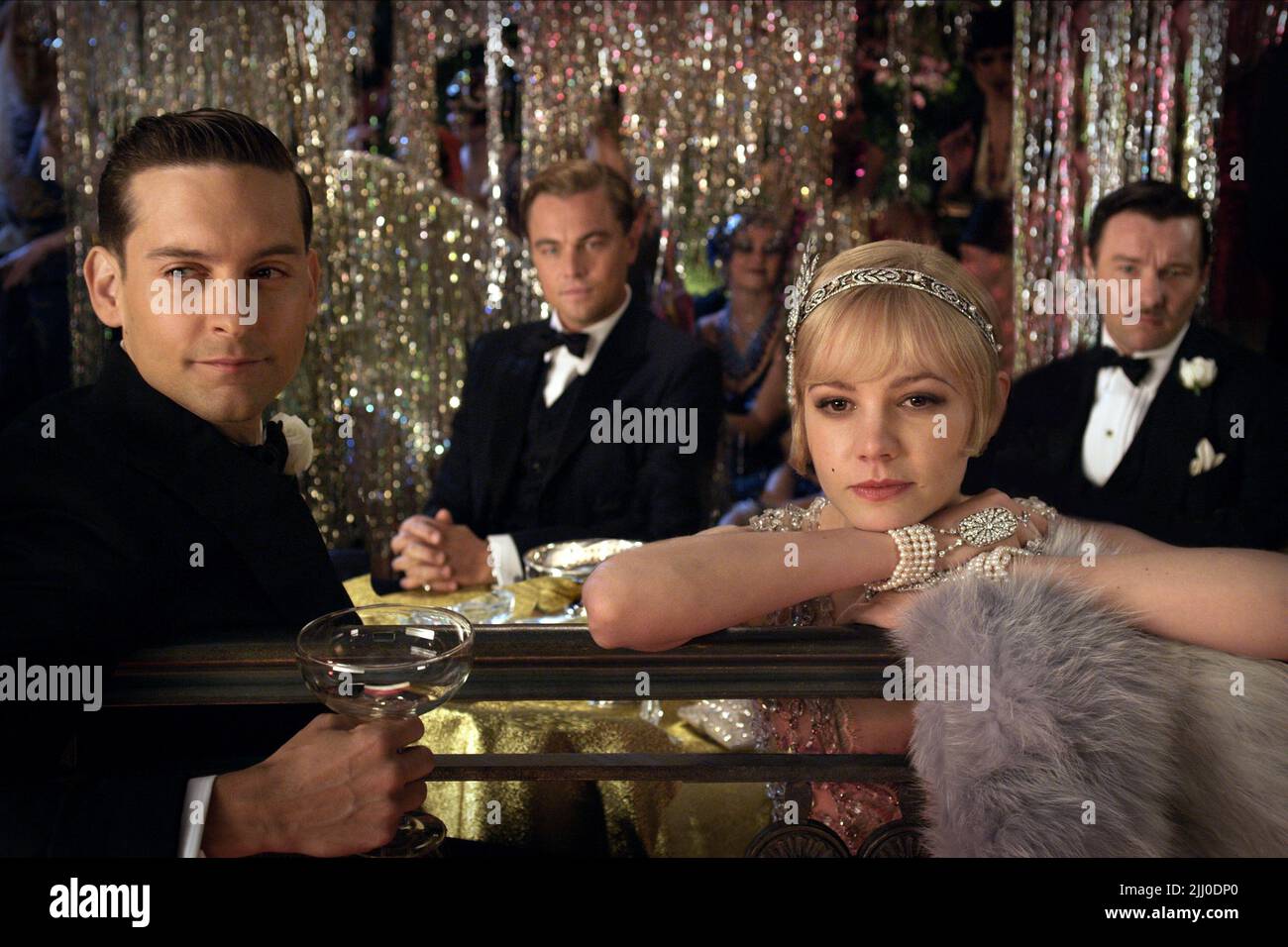 LE GRAND GATSBY, 2013, TOBEY MAGUIRE, LEONARDO DICAPRIO, CAREY MULLIGAN, JOEL EDGERTON Banque D'Images