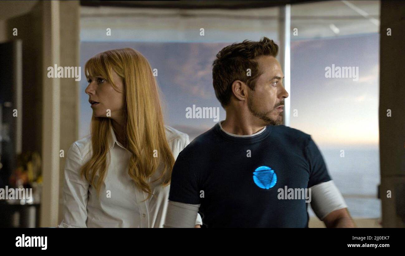 GWYNETH PALTROW, ROBERT DOWNEY JR., IRON MAN 3, 2013 Banque D'Images
