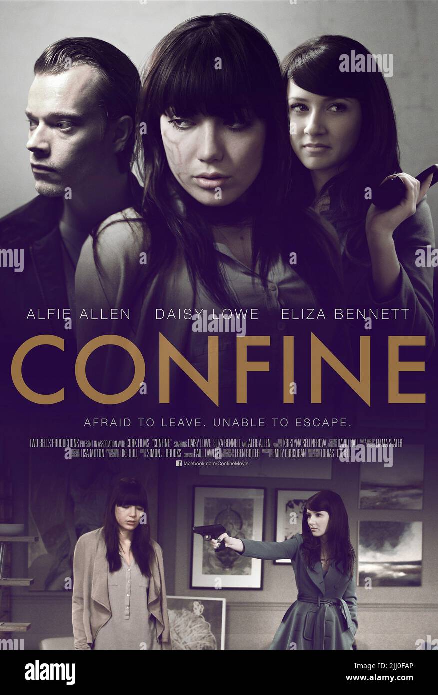 ALFIE ALLEN, DAISY LOWE, ELIZA BENNETT, de l'affiche de confiner, 2013 Banque D'Images