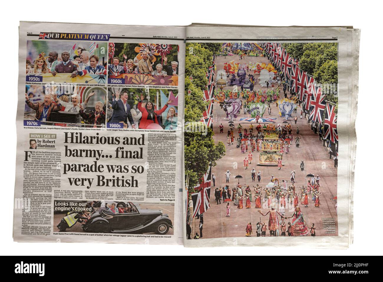 Une double page de courrier quotidien de 6 juin 2022 célébrant la Jubilee platine de la Reine Banque D'Images
