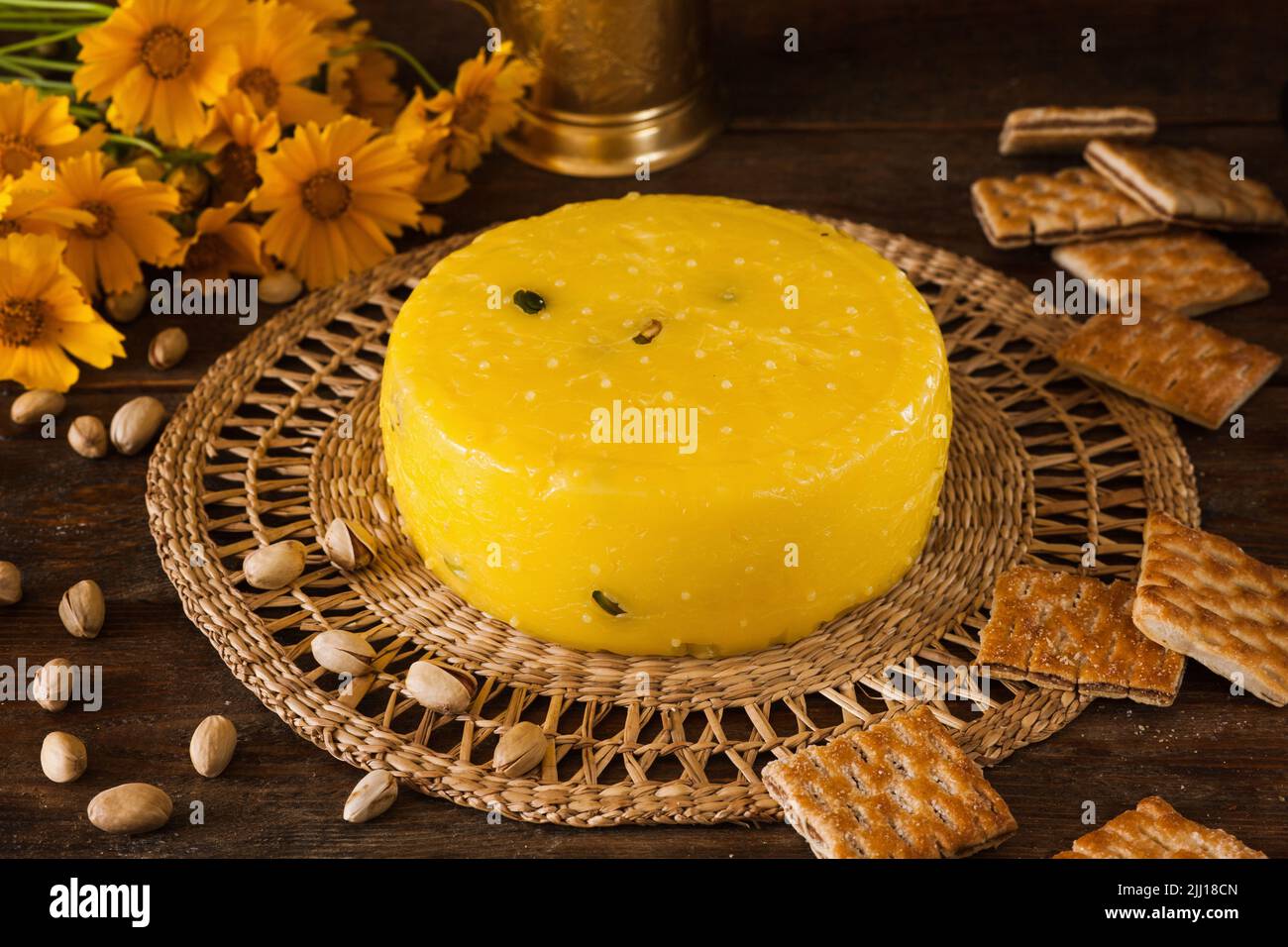 Composition alimentaire de fromage gastronomique Banque D'Images