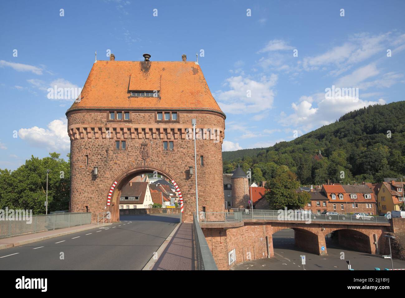 Pont Tour construit autour de 1900 et point de repère de Miltenberg, Bavière, Allemagne Banque D'Images